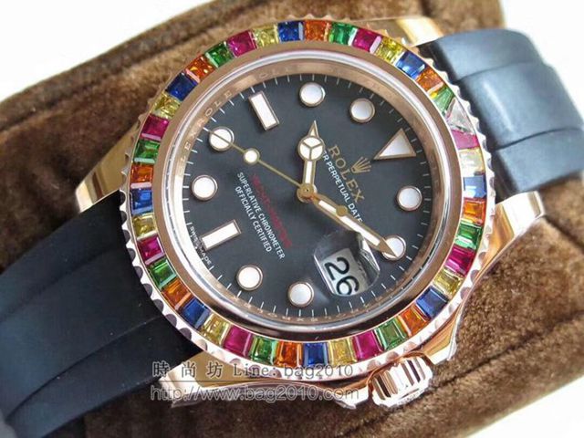 勞力士手錶 金遊艇Rolex yacht Master 116695SATS “糖豆”V8版 Rolex高端男表  hds1168